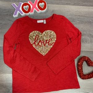 Children’s Place Girls Love Sequin Sweater - size 14 (XL)